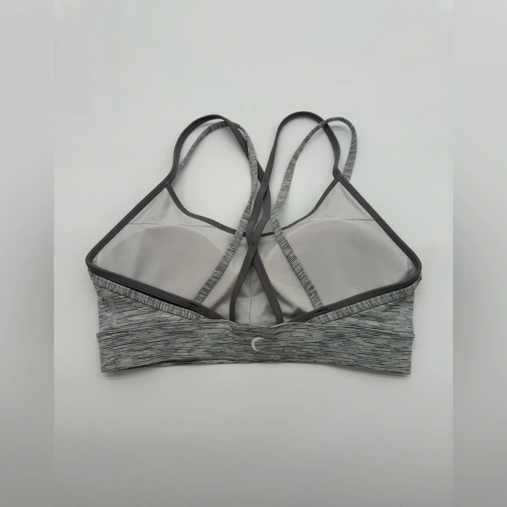 Women’s ZYIA Active Padded Gray Striped Design Sports Bra Sz Small - Picture 5 of 7